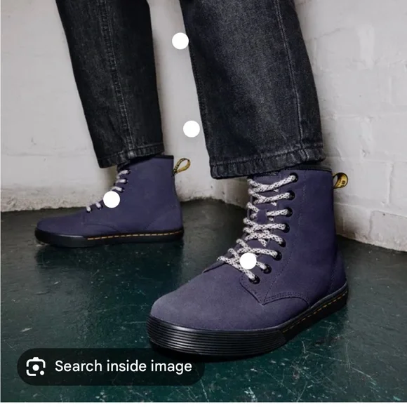 Dr. Marten Size Blue Canvas Sheridan Boots Lace Up Combat - Sz 5 - Picture 5 of 5